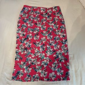 EUC I Heart Ronson Pencil Stretch Skirt in Pink Floral Size L